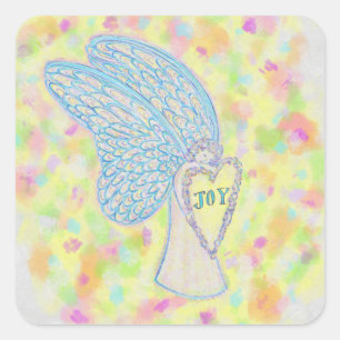 Joy Guardian Angel Art Anpassningsbar Decal Sticka Fyrkantigt Klistermärke