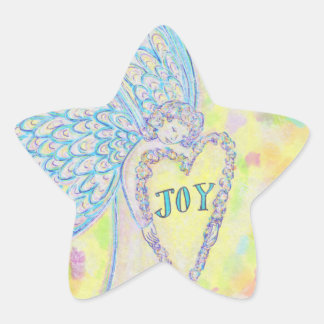 Joy Guardian Angel Art Anpassningsbar Decal Sticke Stjärnformat Klistermärke