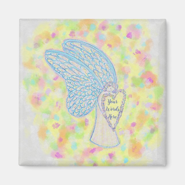 Joy Guardian Angel Art Anpassningsbar Fridge Magne Magnet (Framsidan)