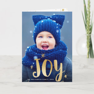 JOY guld-manusövertäckningskristmas-fotokort Kort