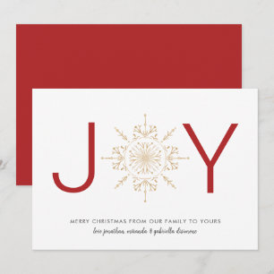 JOY Guld Snowflake-Helgdag Julkort