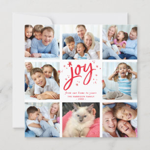 JOY HAND LETTERED multi-8 fotoinstagram-fyrkanter Julkort
