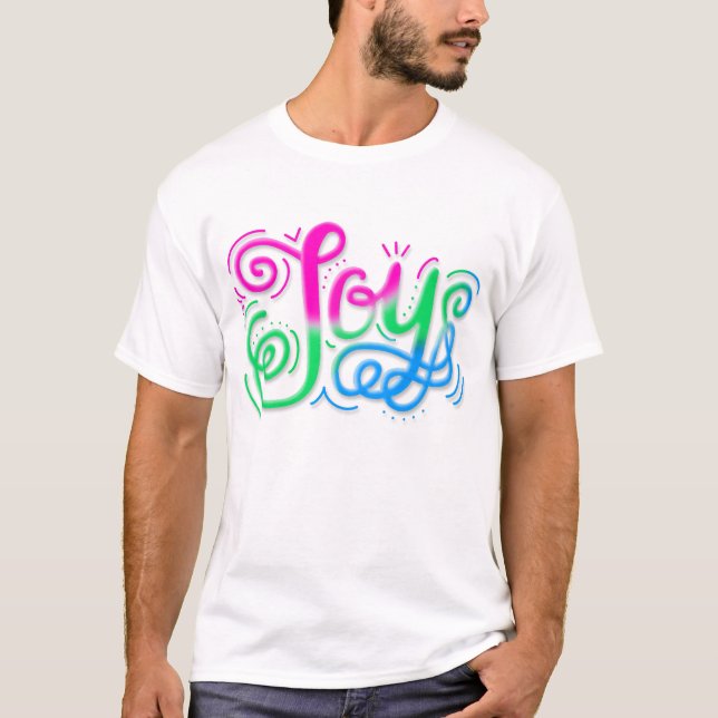 Joy Hand Lettering Polysexual Poly T Shirt (Framsida)
