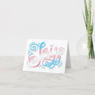 Joy Hand Lettering Transgender Trans Pride Flagga Tack Kort