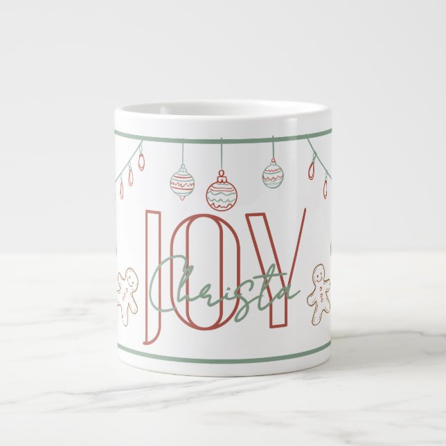 Joy Hand plockade jul Namn Mugg Jumbo Mugg (Framsidan)