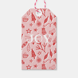 Joy ・ Hand plockade Juldekorationer Helgdag Set Presentetikett