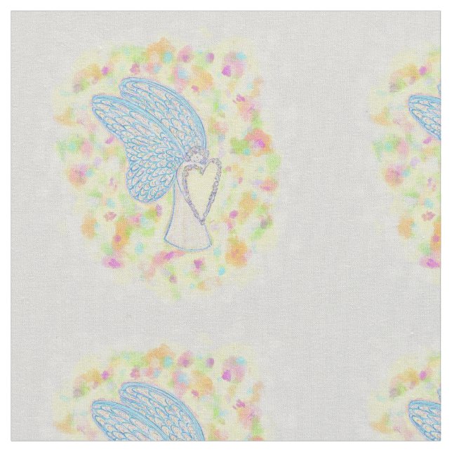 Joy Heart Guardian Angel Fabric Art Material Tyg (Närbild)