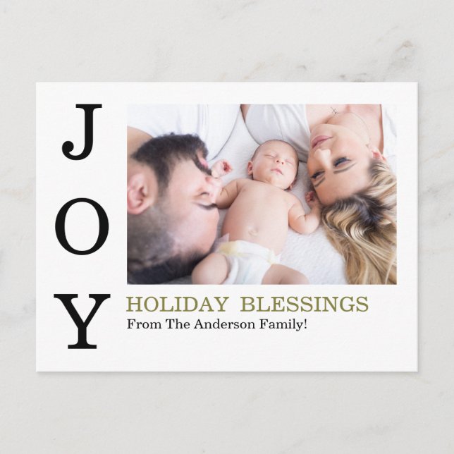 JOY Helgdag Blessings Photo Family Helgdag Card Helg Vykort (Framsida)