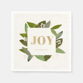JOY Helgdag Foliages Ivory White Pappra Napkins Pappersservett