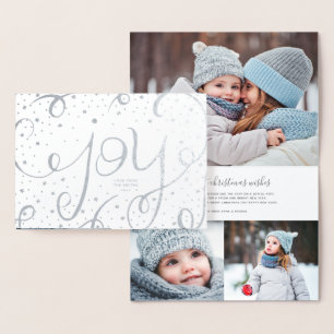 Joy Helgdag fotokort Silver Foil Shimmer Folierat Kort