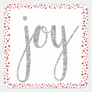 Joy helgdag-klistermärken fyrkantigt klistermärke
