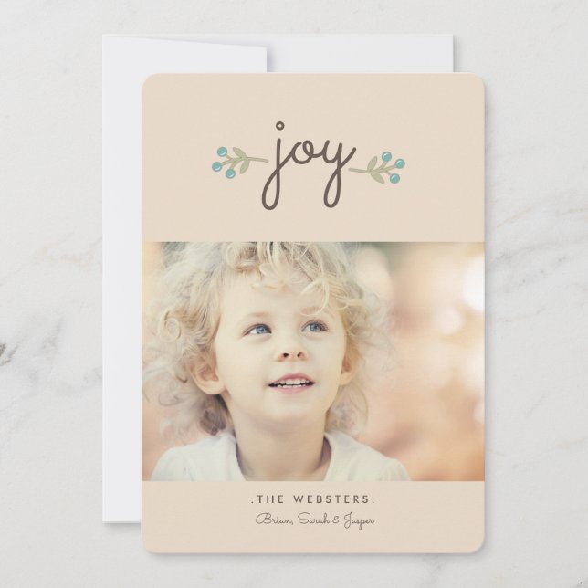 Joy Helgdag Photo Card | Vanilla Julkort (Framsida)