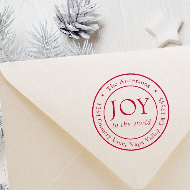 Joy Helgdag Returadress Round Självfärgande Stämpel (Skapare uppladdad)