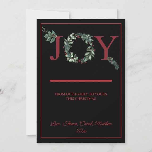 Joy Helgdagars Greeting Card Julkort (Framsida)