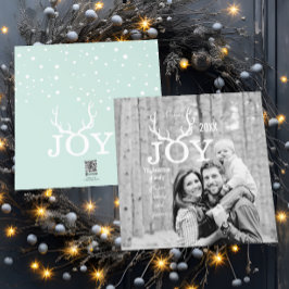 Joy Hjort Antlers Helgdag jul Mint Julkort