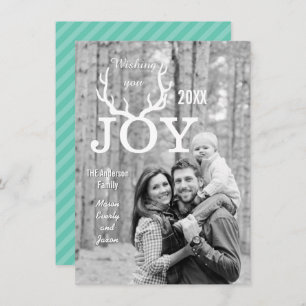 Joy Hjort Antlers Helgdag jul vid Färg tillbaka Julkort