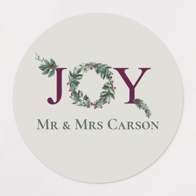 Joy Holidays Greeting Card Stickers (Design 2)