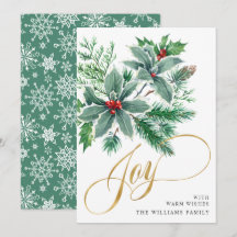 JOY Holly Berry Gren Julhälsning