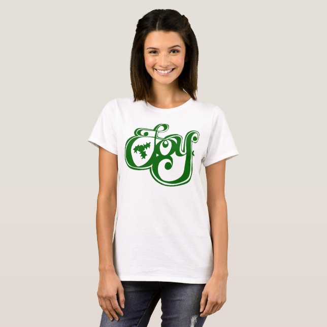 Joy Holly, jultypografi T Shirt (Hel framsida)