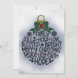 Joy, Holly Ornament jul eller Helgdag Card Julkort