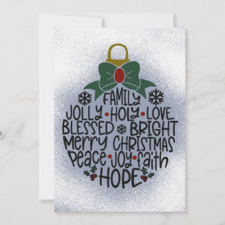 Joy, Holly Ornament jul eller Helgdag Card Julkort