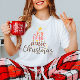 Joy, Hope, fred den här julen med Faith-meddelande T Shirt