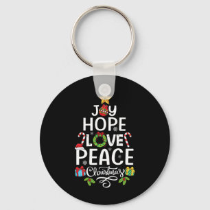 Joy Hope Kärlek Peace Julgran Family Julafton Mana Nyckelring