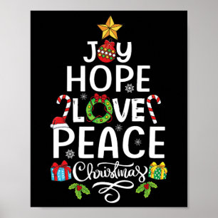 Joy Hope Kärlek Peace Julgran Family Julafton Mana Poster