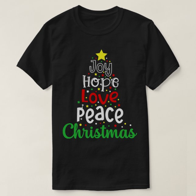 Joy hope peach christmas t shirt (Design framsida)
