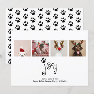Joy Hund jul 4-fotokort Inbjudningar