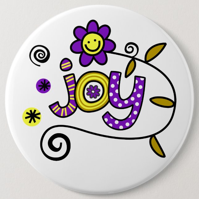Joy I Doodles I Colossal 6x6 Button Knapp (Framsida)