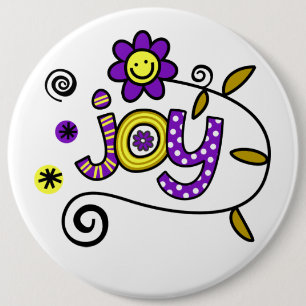 Joy I Doodles I Colossal 6x6 Button Knapp