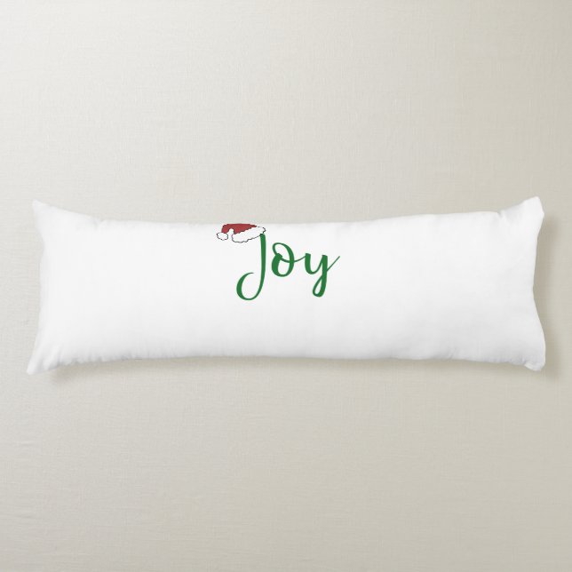 Joy i grönt med Santa Hat Kroppskudde (Framsidan)