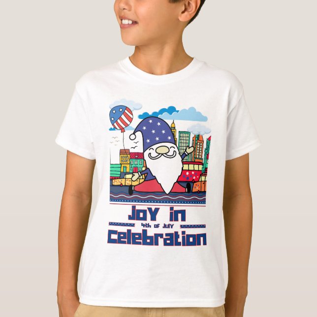 Joy in 4th of July Celebration T Shirt (Framsida)