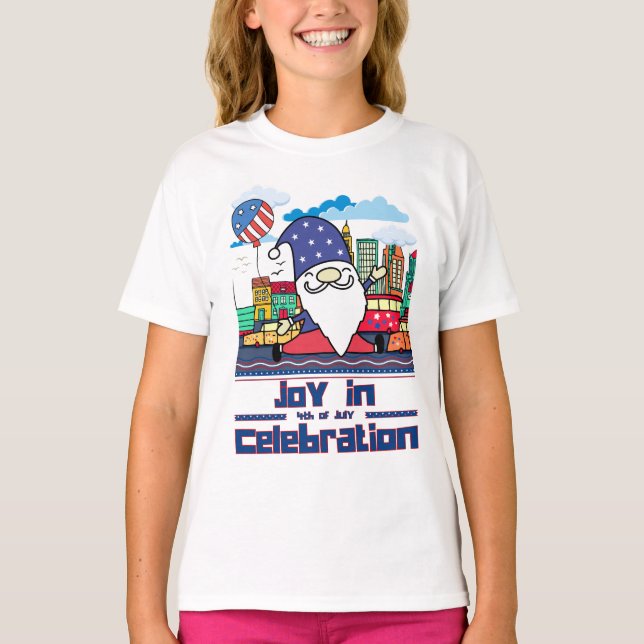 Joy in 4th of July Celebration T Shirt (Framsida)