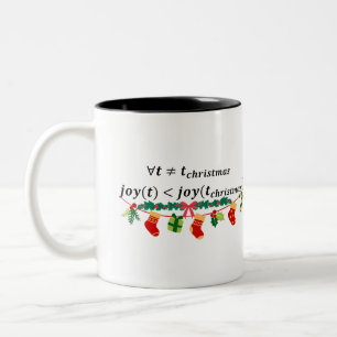 Joy in christmas är alltid underbarare, matchristm Två-Tonad mugg