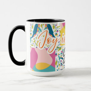 Joy in each Sip - Colorful Folk Inspired Mönster Mugg