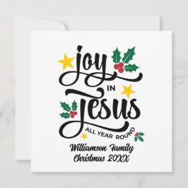 Joy in Jesus Christian Christmas Family Name  Julkort