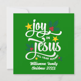 Joy in Jesus Christian Christmas Family Name  Julkort