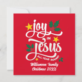 Joy in Jesus Christian Christmas Family Name  Julkort