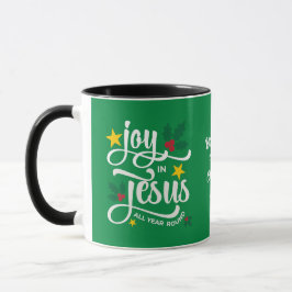 Joy in Jesus Christian Christmas Family Name  Mugg