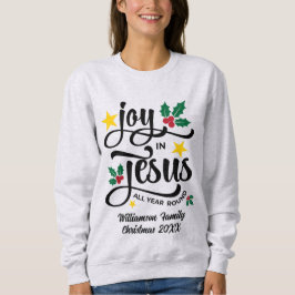 Joy in Jesus Christian Christmas Family Name  T Shirt