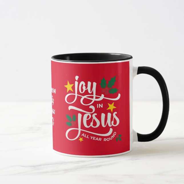 JOY IN JESUS Family Name Christian Christmas Mugg (Höger)