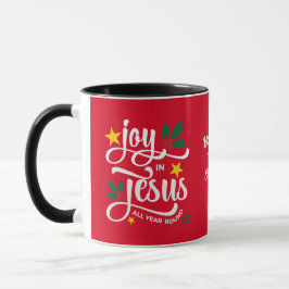 JOY IN JESUS Family Name Christian Christmas Mugg
