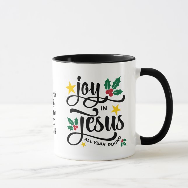 JOY IN JESUS Personalized Christian Christmas Mugg (Höger)