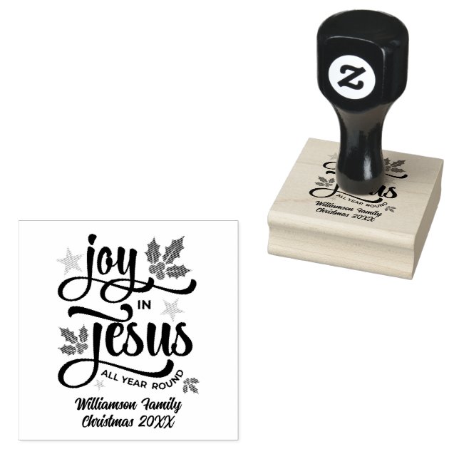 JOY IN JESUS Personalized Christian Christmas   Stämpel (Stämplad)