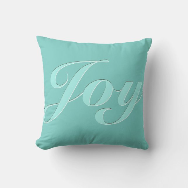 Joy in Light Teal Blue Kudde (Framsida)
