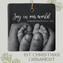 "Joy in our world", Baby Första jul-Helgdag Julgransprydnad Keramik
