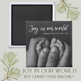 "Joy in our world", Baby Första jul-Helgdag Magnet