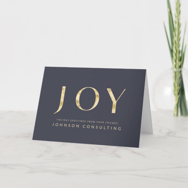Joy in Simple Faux Guld Business Helgkort (Framsida)